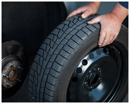 Tire Being Installed